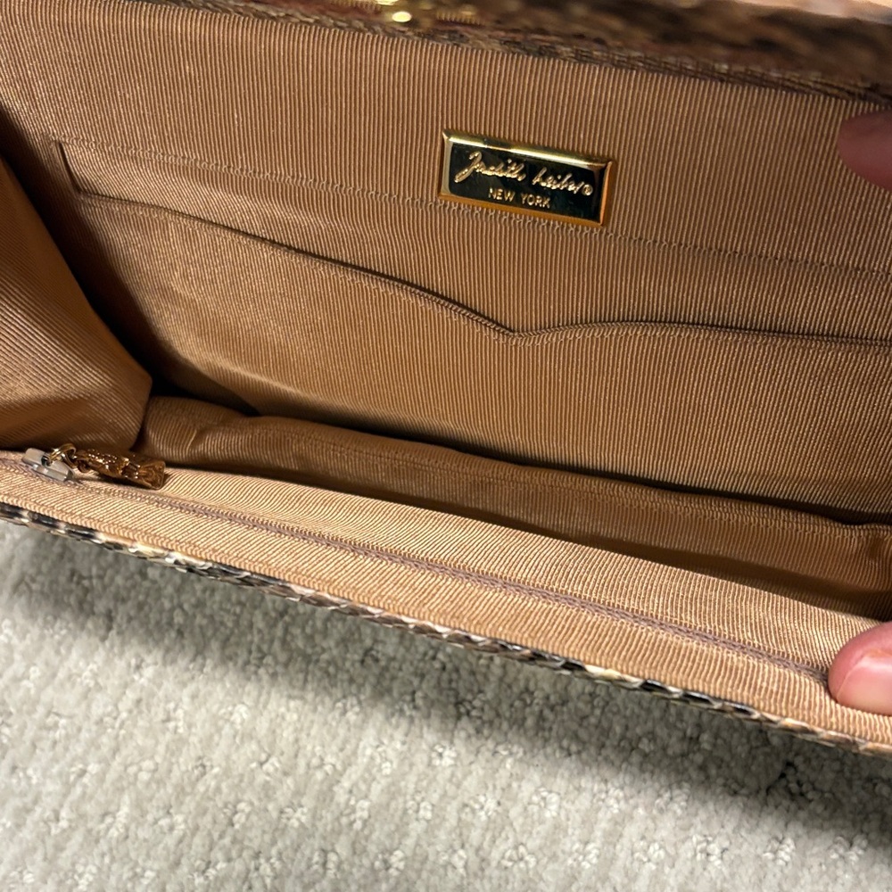 Judith Lieber Snakeskin Top-Handle Clutch - Picture 4 of 9